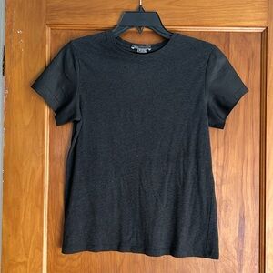 Vince Leather Sleeve T-Shirt